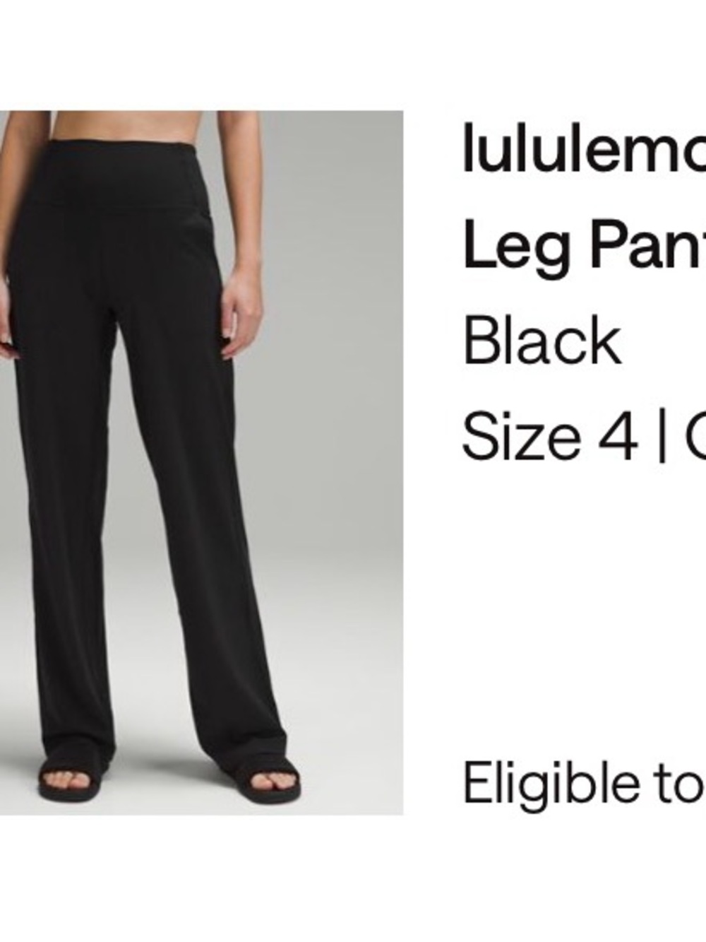 lululemon athletica Black Wide-Leg High-Rise Pants